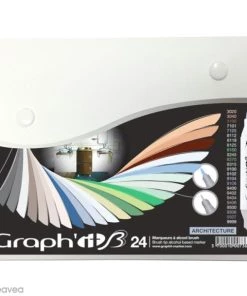 Coupon 🔔 Feutre à Alcool Graph'it Brush & Extra Fine - Architecture - 24 Marqueurs ✔️
