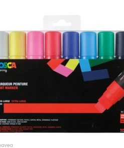 Offres 🎁 Marqueur Posca Basique - Pointe Rectangulaire Extra Large 15 Mm - 8 Pcs ✨