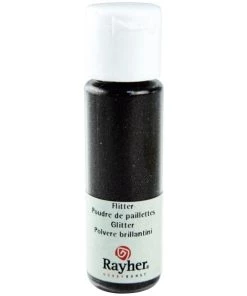 Nouveau 🎁 Rayher Paillette Ultra Fines Poudre De Paillettes Ultrafine Noir Charbon 20 Ml 🥰