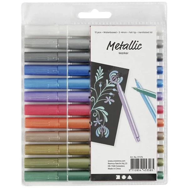 De gros 🔥 Creativ Company Feutre Coloriage Adulte Feutres Métalliques - Couleurs Assorties - 12 Pcs 🌟 4 De gros 🔥 Creativ Company Feutre Coloriage Adulte Feutres Métalliques - Couleurs Assorties - 12 Pcs 🌟 – Image 2