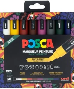 Meilleure vente 🎉 Marqueur Posca Coffret De Feutres Posca PC-5M - Couleurs Profondes - 8 Pcs 👏