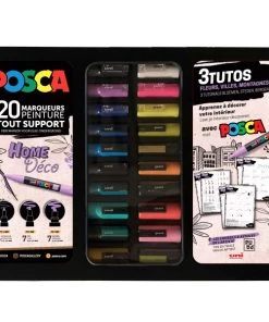 Meilleur prix 🤩 Marqueur Posca Mallette Posca Home Déco - 20 Marqueurs + Fiches Tutos 💯