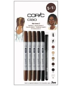 Meilleure affaire ✔️ Feutres Pour Manga Et Lettering Feutres Copic Ciao - Teintes Cheveux 2 - 5 Feutres + 1 Multiliner 😉