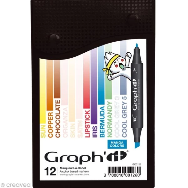 Meilleure affaire ⌛ Assortiment Feutre à Alcool Graph'it Manga Colors X 12 🛒 3 Meilleure affaire ⌛ Assortiment Feutre à Alcool Graph'it Manga Colors X 12 🛒