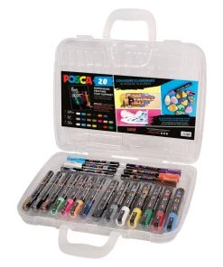 Bon marché 😀 Marqueur Posca Mallette De 20 Marqueurs Posca Assortis - Trendy Colors 1 ⌛