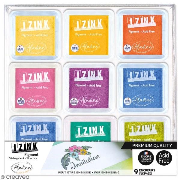 Meilleur prix 🥰 Aladine Encreur à Embosser Set D'encreurs Izink Pigment - Assortiment Vif - 9 Pcs 😉 3 Meilleur prix 🥰 Aladine Encreur à Embosser Set D'encreurs Izink Pigment - Assortiment Vif - 9 Pcs 😉