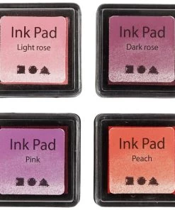 Grosses soldes 😀 Creativ Company Encreur Séchage Rapide Assortiment De Tampons Encreur - Rose - 3,5 X 3,5 Cm - 4 Pcs 👍