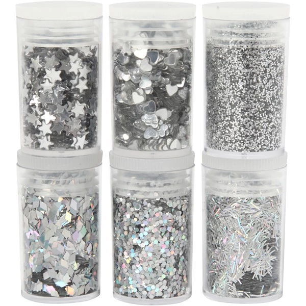 Coupon ⌛ Creativ Company Paillette Décorative Assortiment De Paillettes - Différents Motifs - Argent - 6 X 5 Gr 😍 3 Coupon ⌛ Creativ Company Paillette Décorative Assortiment De Paillettes - Différents Motifs - Argent - 6 X 5 Gr 😍