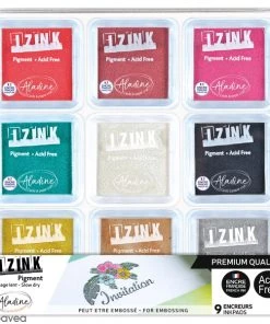 Meilleure affaire 🎁 Aladine Encreur à Embosser Set D'encreurs Izink Pigment - Assortiment Pastel - 9 Pcs 🤩
