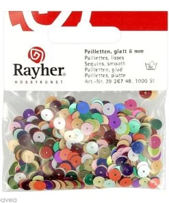 Offres 👍 Rayher Sequin Plats Sequin Plat 6 Mm Multicolore Métallisé - 1000 Pcs ❤️