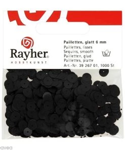 Sortie ✔️ Rayher Sequin Plats Sequin Plat 6 Mm Noir Mat - 1000 Pcs 😀