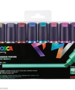 Remise 🔥 Marqueur Posca Coffret De Feutres Posca PC-8K - Couleurs Métalliques - 8 Pcs 🔔