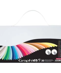 Remise ✨ Feutre à Alcool Coffret Marqueurs Graph'it Brush & Extra Fine - Essential - 36 Pcs ❤️