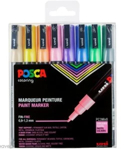 Vente flash 🥰 Marqueur Posca Coffret De Feutres Posca PC-3M - Pointe Conique Fine - Couleurs Pastel - 8 Pcs 🥰