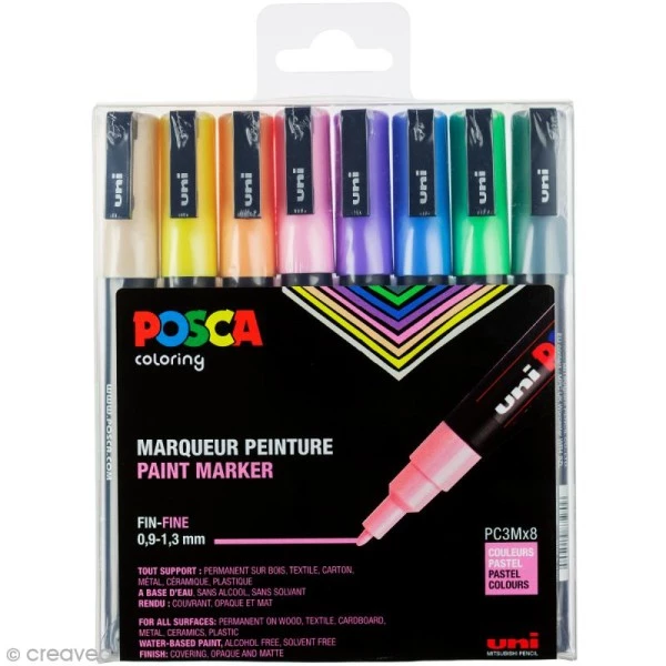 Vente flash 🥰 Marqueur Posca Coffret De Feutres Posca PC-3M - Pointe Conique Fine - Couleurs Pastel - 8 Pcs 🥰 3 Vente flash 🥰 Marqueur Posca Coffret De Feutres Posca PC-3M - Pointe Conique Fine - Couleurs Pastel - 8 Pcs 🥰