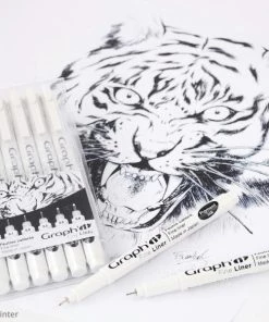 Budget ✨ Stylo Feutre Technique Pochette De 6 Feutres Noirs à Pointe Fine - Graph'it Fine Liner 🔥 -Scrapbooking Soldes unnamed file 280