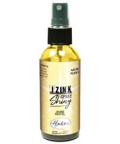 Nouveau 😀 Aladine Encre à Pigment Izink Encre En Spray Izink Shiny - Jaune Pastel - 80 Ml 🌟