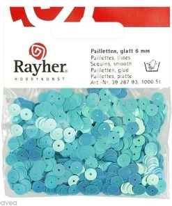 Grosses soldes ✨ Rayher Sequin Plats Sequin Plat 6 Mm Bleu Ciel Métallisé - 1000 Pcs 🧨