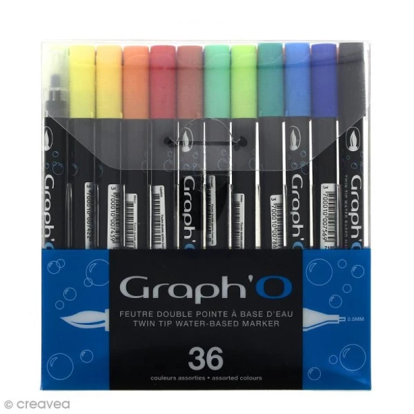 Acheter 🎉 Graph'it Feutres Et Crayons Aquarelle Graph'O - Feutre Pinceau Double Pointe - Couleurs Basiques - 36 Feutres 😍 3 Acheter 🎉 Graph'it Feutres Et Crayons Aquarelle Graph'O - Feutre Pinceau Double Pointe - Couleurs Basiques - 36 Feutres 😍