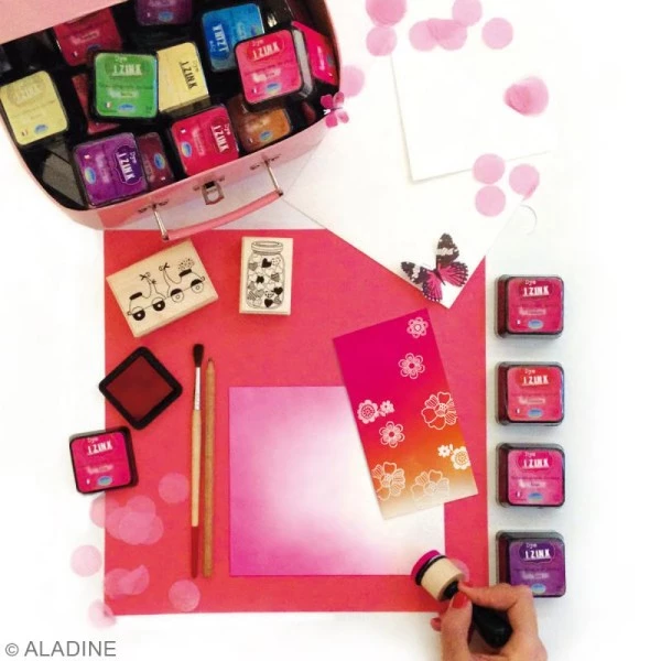 Nouveau ❤️ Aladine Encreur Séchage Rapide Encreur Izink Dye - 20 Coloris - 4,5 X 4,5 Cm 🧨 5 Nouveau ❤️ Aladine Encreur Séchage Rapide Encreur Izink Dye - 20 Coloris - 4,5 X 4,5 Cm 🧨 – Image 3