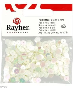 Sortie 👏 Rayher Sequin Plats Sequin Plat 6 Mm Blanc Métallisé - 1000 Pcs 🛒