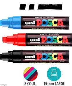Offres ✨ Marqueur Posca Feutre Posca PC-17K - Pointe Rectangulaire Extra-large 🎉