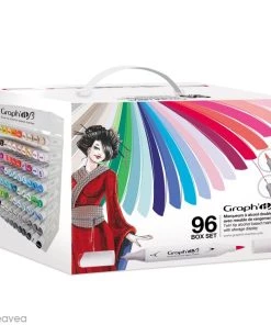 Tout neuf ⌛ Feutre à Alcool Set Graph'it Brush - Marqueurs à Alcool Double Pointe Et Présentoir - 96 Feutres 👍 -Scrapbooking Soldes unnamed file 36