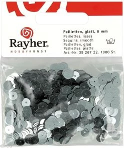 Budget 🛒 Rayher Sequin Plats Sequin Plat 6 Mm Argenté Métallisé - 1000 Pcs 🔔
