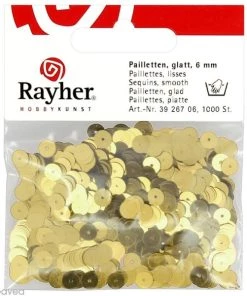 Promo 🥰 Rayher Sequin Plats Sequin Plat 6 Mm Doré Clair Métallisé - 1000 Pcs ✔️