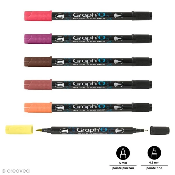 Vente flash ❤️ Graph'it Feutres Et Crayons Aquarelle Graph'O - Feutre Pinceau Double Pointe 🛒 3 Vente flash ❤️ Graph'it Feutres Et Crayons Aquarelle Graph'O - Feutre Pinceau Double Pointe 🛒