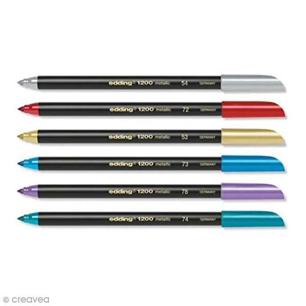 Vente flash ⭐ Feutre Dessin Feutres Edding Métalliques 1200 - Pointe 1 à 3 Mm - 6 Pcs 👍 4 Vente flash ⭐ Feutre Dessin Feutres Edding Métalliques 1200 - Pointe 1 à 3 Mm - 6 Pcs 👍 – Image 2