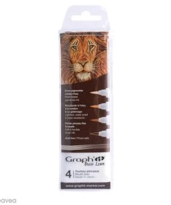 Budget 🎁 Stylo Feutre Technique Pochette De 4 Feutres Pinceaux Dégradés Bruns - Graph'it Brush Liner ✨