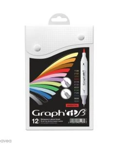 Meilleur prix 🛒 Feutre à Alcool Graph'it Brush & Extra Fine - Essential - 12 Marqueurs 🤩