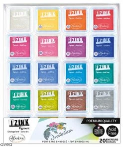 Coupon 🔥 Aladine Encreur à Embosser Set D'encreurs Izink Pigment - 20 Pcs ⭐