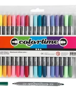 Meilleure affaire 🤩 Creativ Company Feutre Dessin Feutres à Double Pointe - Multicolores - 20 Pcs ❤️