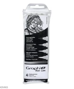 Meilleure affaire ⌛ Stylo Feutre Technique Pochette De 4 Feutres Pinceaux Gris/noir - Graph'it Brush Liner 😉
