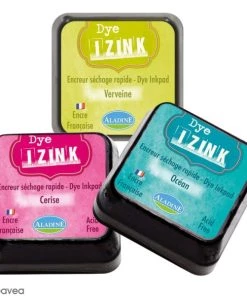 Offres 🤩 Aladine Encreur Séchage Rapide Encreur Izink Dye - 20 Coloris - 7 X 7 Cm 🤩