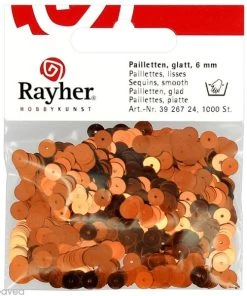 Sortie 🔔 Rayher Sequin Plats Sequin Plat 6 Mm Orange Cuivré Métallisé - 1000 Pcs 😉