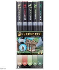 Meilleur prix 🔥 Marqueur Chameleon Coffret Marqueurs Chameleon - Nature Tones - 5 Feutres 🔔