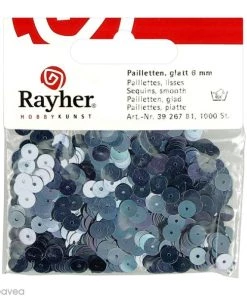 Nouveau ⌛ Rayher Sequin Plats Sequin Plat 6 Mm Bleu Gris Métallisé - 1000 Pcs ✨