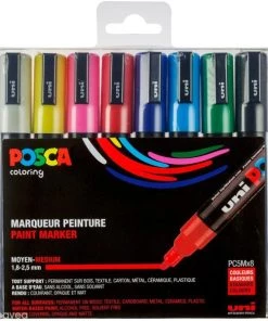 Vente flash ✔️ Marqueur Posca Coffret De Feutres Posca PC-5M - Couleurs Assorties - 8 Pcs ✨