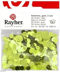 Remise ⭐ Rayher Sequin Plats Sequin Plat 6 Mm Vert Clair Métallisé - 1000 Pcs 😉