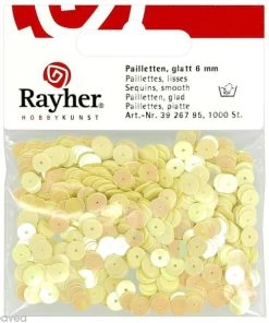 Meilleure affaire ❤️ Rayher Sequin Plats Sequin Plat 6 Mm Jaune Clair Métallisé - 1000 Pcs 🎁