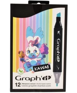 Vente flash 🌟 Assortiment Feutre à Alcool Graph'it Kawaii X 12 👍