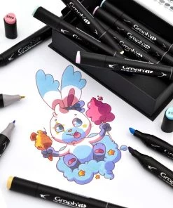 Vente flash 🌟 Assortiment Feutre à Alcool Graph'it Kawaii X 12 👍 -Scrapbooking Soldes unnamed file 668