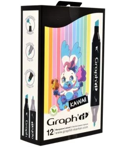 Vente flash 🌟 Assortiment Feutre à Alcool Graph'it Kawaii X 12 👍 -Scrapbooking Soldes unnamed file 670
