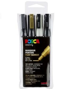 Sortie 👏 Marqueur Posca POSCA - Marqueur à Pigment PC-3M, étui De 3+1 GRATUIT - Uni-ball 🥰