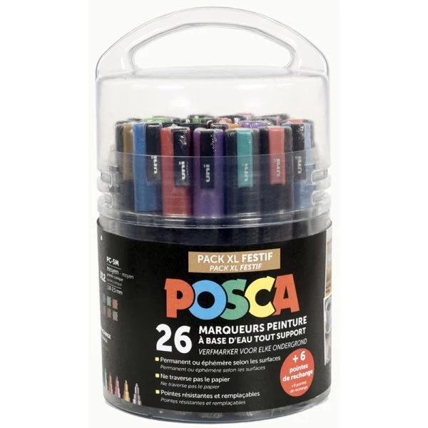 Meilleure affaire 🎁 Posca Marqueur Posca Marqueur à Pigment ''Pack XL Festif'', Set De 26 💯 3 Meilleure affaire 🎁 Posca Marqueur Posca Marqueur à Pigment ''Pack XL Festif'', Set De 26 💯