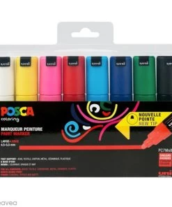 Meilleur prix 👏 Marqueur Posca Coffret De Feutres Posca PC-7M - Pointe Conique Large - 8 Pcs ✔️