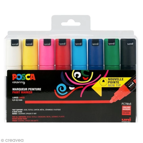 Meilleur prix 👏 Marqueur Posca Coffret De Feutres Posca PC-7M - Pointe Conique Large - 8 Pcs ✔️ 3 Meilleur prix 👏 Marqueur Posca Coffret De Feutres Posca PC-7M - Pointe Conique Large - 8 Pcs ✔️